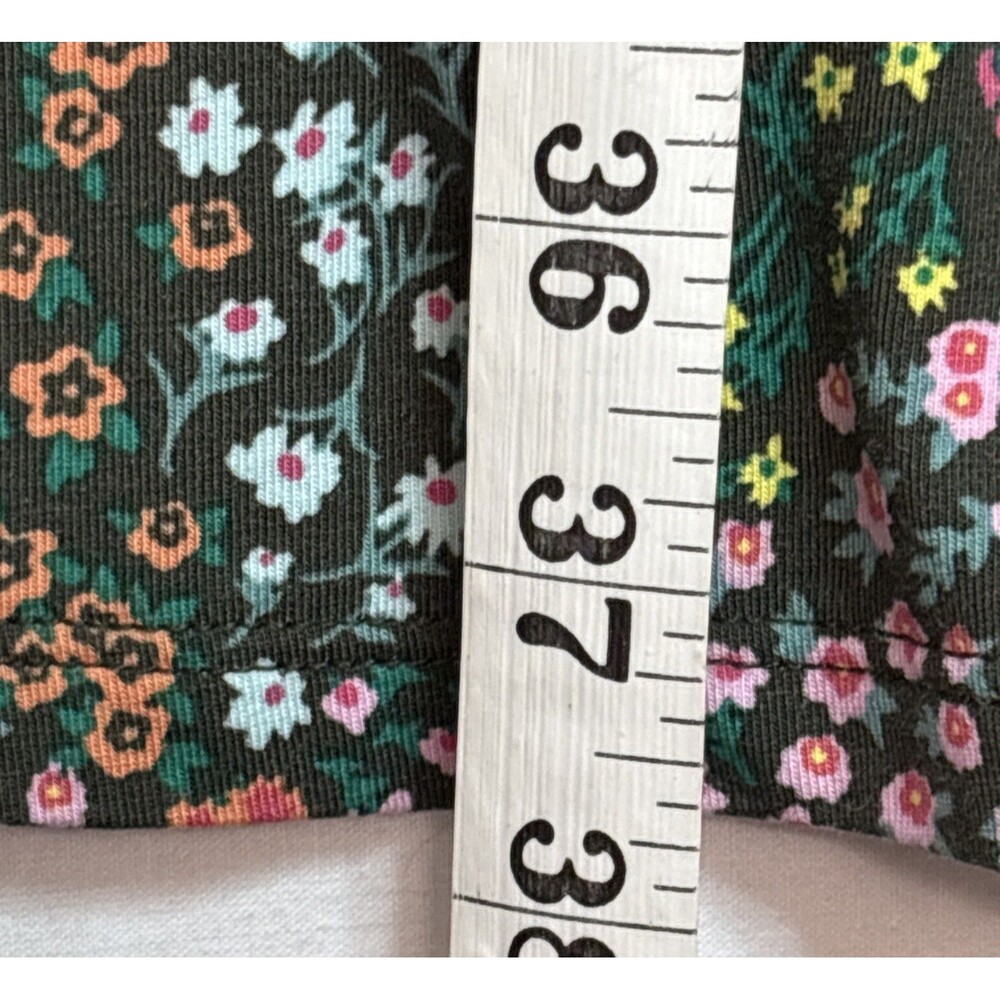 Lands End Dress Faux Wrap Brown Multicolor Floral Sleeveless Sz Large 14-16 - Picture 9 of 13